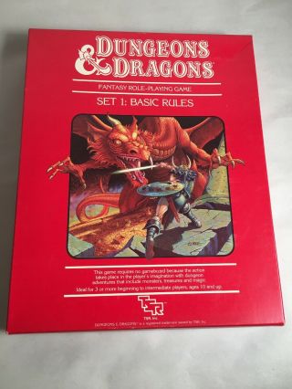 Vintage 1983 Tsr Dungeons And Dragons Basic Red Box Set 1011 6 Dice
