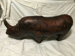 Vintage Leather Rhinoceros Foot Stool L33 