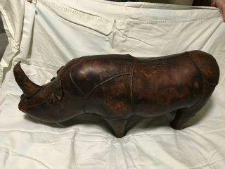 Vintage Leather Rhinoceros Foot Stool L33 