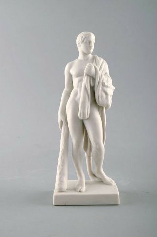 Antique And Rare Bing & Grondahl Sculpture In Biscuit.  Sculpture Of Hercules