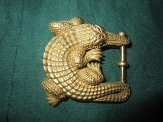 Rare Kieselstein Art Bronze Alligator Buckle