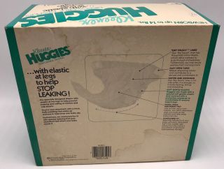 Vintage 1978 Kleenex Huggies Disposable Diapers 24ct Box Newborn - 14lb NOS 3