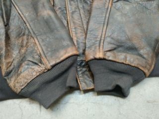 VTG AVIREX JACKET A - 2 LEATHER L MEN 70S BOMBER MOTORCYCLE USA BROWN DISTRESSED 2