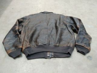VTG AVIREX JACKET A - 2 LEATHER L MEN 70S BOMBER MOTORCYCLE USA BROWN DISTRESSED 4
