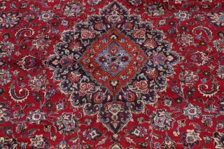 Hand - Knotted Vintage Traditional Floral Kashmar Oriental Area Rug RED Wool 9x13 5