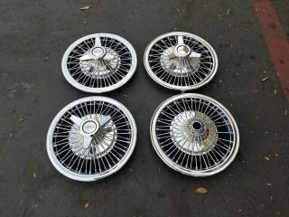 4 Corvair Wire Wheel Hubcaps 13 " Rare Vintage