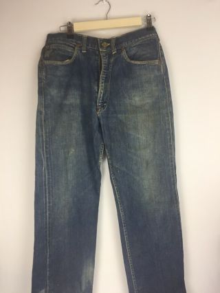 Vtg 1940s Lee Riders Union Made Denim Jeans Sanforized Selvage Sz 30x30