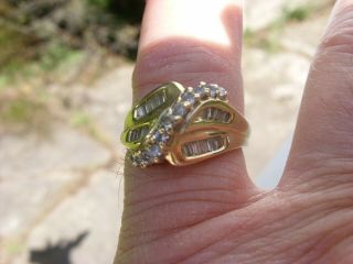 Vintage 14k Solid Yellow Gold Ladies Diamond Ring Size 5.  5 (?) Weight Is 5 Grams