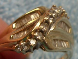 Vintage 14K Solid Yellow Gold Ladies Diamond Ring Size 5.  5 (?) Weight is 5 grams 6