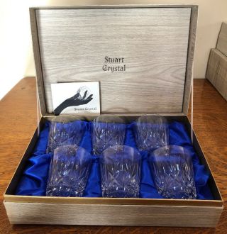 Set Of 6 Stuart Crystal Brandy Glasses