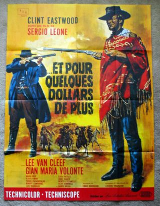 Vintage 1970s For A Few Dollars More - Clint Eastwood Movie Poster 1sh