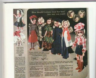 1968 Mod CORRINE doll with OUTFIT Hard to find Italocremona doll.  Exc 4