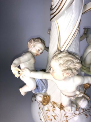 Meissen Porcelain Ewer - Four Cherub Figures,  Crossed Swords mark 6