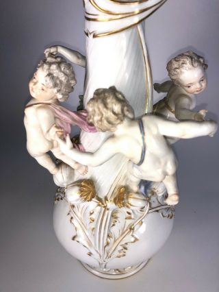 Meissen Porcelain Ewer - Four Cherub Figures,  Crossed Swords mark 7