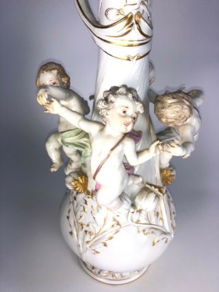 Meissen Porcelain Ewer - Four Cherub Figures,  Crossed Swords mark 8