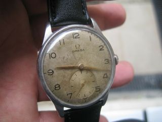 RARE 1940 ' S VINTAGE OMEGA STAINLESS STEEL 30T2 MENS WRISTWATCH 40MM 2