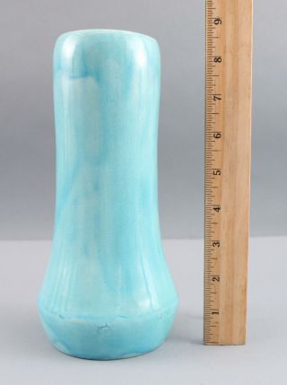 Vintage Hampshire Art Pottery Vase With Glossy Turquoise Glaze,
