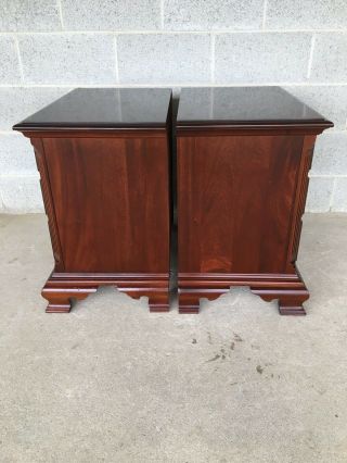 JAMESTOWN STERLING 3 DRAWER SOLID CHERRY CHIPPENDALE STYLE NIGHTSTANDS - A PAIR 4