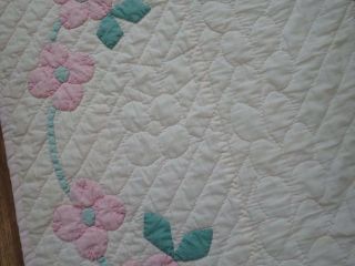 Grand Marie Webster Dogwood Blossoms in Baskets Applique QUILT 86x85 