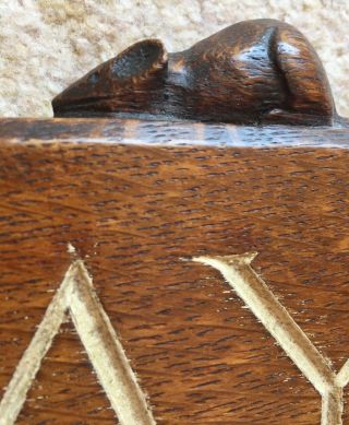 Mouseman Robert Thompson oak carved signed Homeways solid house mountable 7