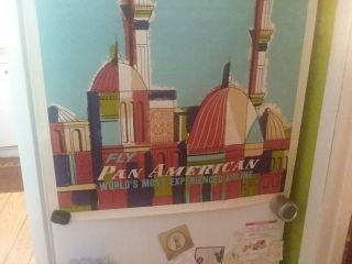 Rare Vintage Turkey Pan American Travel Poster