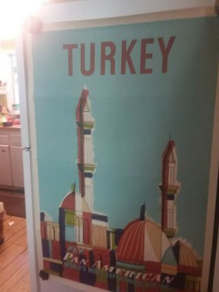 Rare Vintage TURKEY PAN AMERICAN Travel Poster 3