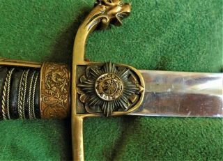 VERY RARE GERMAN IMPERIAL 1902 GARDE DU KORPS MONOGRAMMED OFFICER SWORD 2