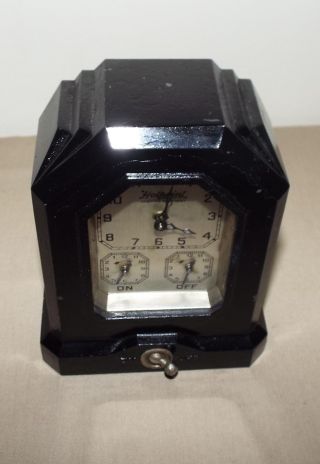 VINTAGE 1920 HOTPOINT AUTOMATIC RANGE TIMER ART DECO DESIGN LUX CLOCK MFG CO. 3