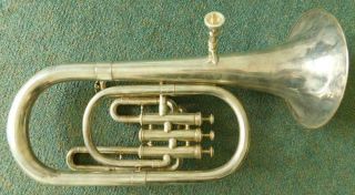 Vintage Brass ‘lark’ Euphonium Horn In Case Serial M4061