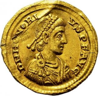 Rrr Roman Empire - Honorius (393 - 423).  Gold Solidus.  Mediolan Rare