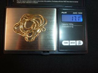 Vintage 18K Yellow Gold Box Link Chain/Necklase 25 