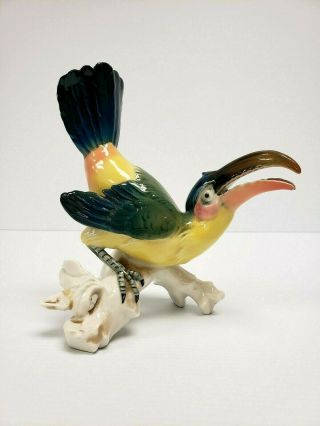 Very Rare TOUCAN Vintage Karl Ens Porcelain Parrot Mccaw Bird Figurine REPAIRED 2