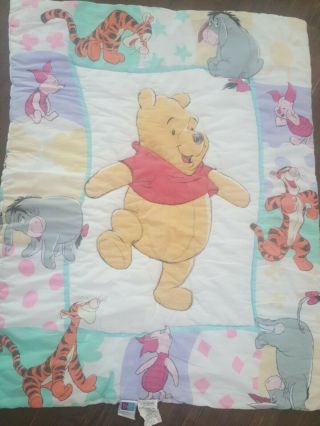 1996 Vtg Pooh Disney Winnie The Pooh Tigger Friend Baby Blanket Comforter Lovey