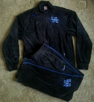 Rare Vtg Nike Elite University Of Kentucky Basketball Velour Sweatsuit Size S