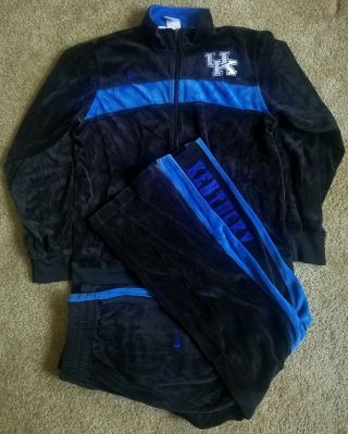 Rare Vtg Nike University Of Kentucky Basketball Velour Sweatsuit Size L