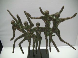 Curtis Jere Mid Century Modern Brutalist Bronze Sculpture ' 69 Dancers 2