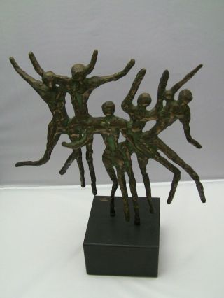 Curtis Jere Mid Century Modern Brutalist Bronze Sculpture ' 69 Dancers 4