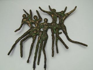 Curtis Jere Mid Century Modern Brutalist Bronze Sculpture ' 69 Dancers 9