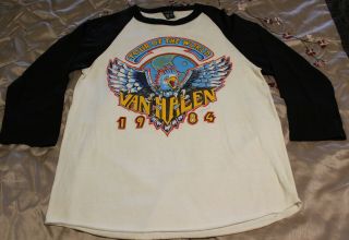 Van Halen - Vintage 1984 Tour Of The World T - Shirt Size Large