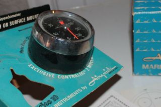 Vintage Airguide Marine Tachometer Speedometer 0 - 35 MPH For Johnson Mercury S7 5