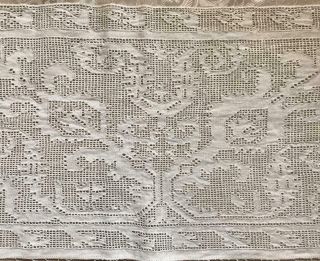 Rare 17th Century Italian Linen Cutwork Drawn Thread Embroidery 367