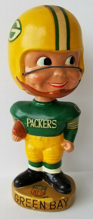 Vintage Green Bay Packers Football Player Bobble Head Nodder 1960 
