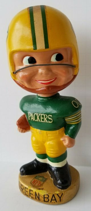 Vintage Green Bay Packers Football Player Bobble Head Nodder 1960 ' s 4