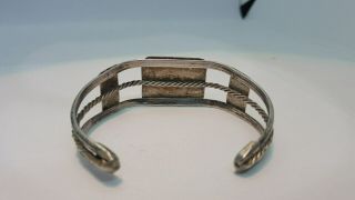 Vintage Navajo Silver Cuff Bracelet Turquoise 3