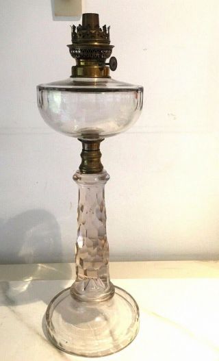 Victorian Cut Glass Large Oil Lamp