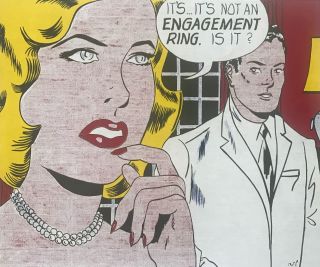 Roy Lichtenstein Vintage Lithograph,  1971 " The Engagement Ring " 12 " X 12 "