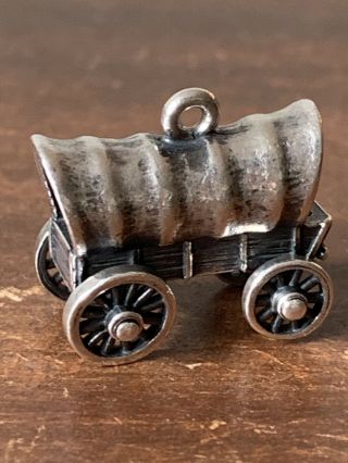 James Avery Retired Rare Covered Wagon Charm Sterling Silver Charm Htf