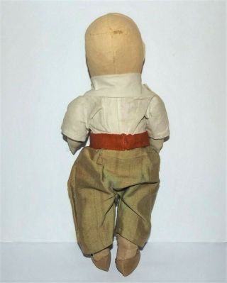 ANTIQUE CLOTH BOY DOLL Disk Joints Kathe Kruse type VTG HAND PAINTED FORMED FACE 8