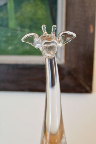 Steuben Signed Vtg Mid Century Crystal Glass Giraffe Animal Figurine Sculpture 8
