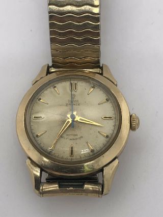 Vintage Tudor Prince 10k Gold Filled Rotor Self - Winding Watch Dial.